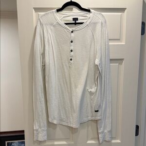 Men's Classic White Long Sleeve Henley